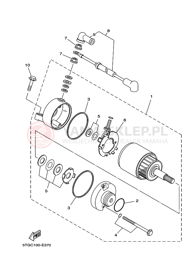 Schemat "rozrusznik" do Yamaha YFZ450
