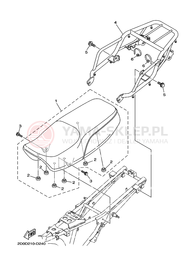 Schemat "siedzenie" do Yamaha YB125