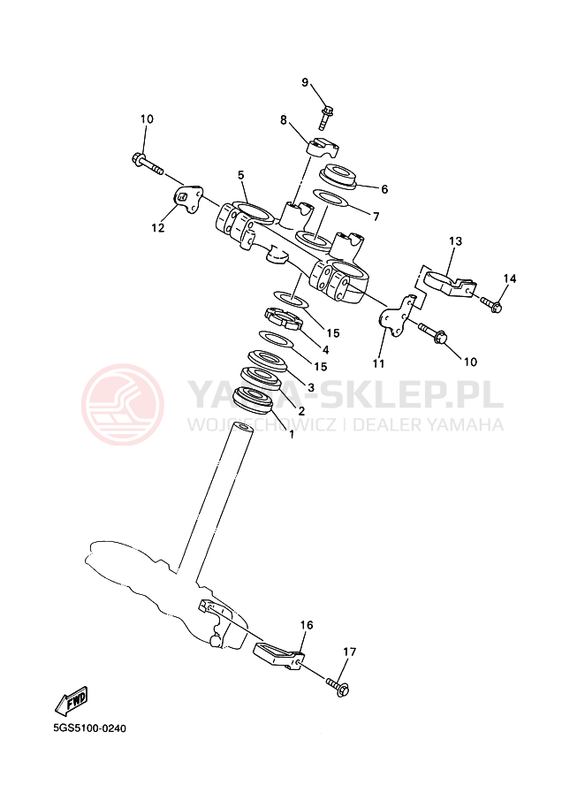 Schemat "Półki zawieszenia" do Yamaha WR400F