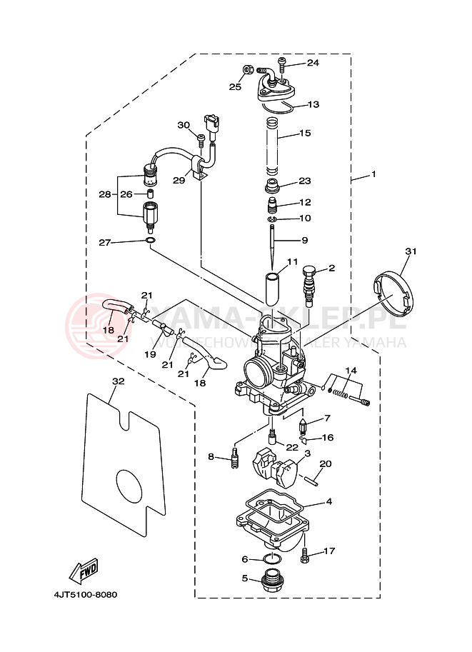 Schemat "Gaźnik" do Yamaha TZ125
