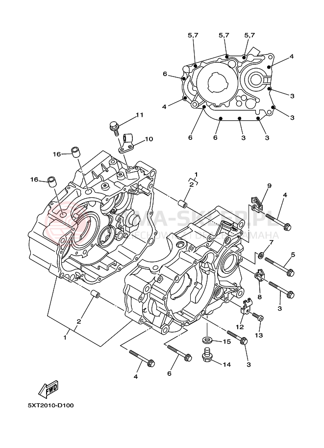 Schemat "Obudowa silnika" do Yamaha XG250 TRICKER