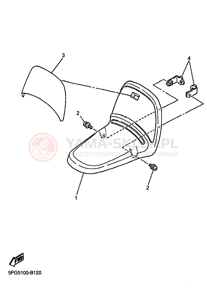 Schemat "Przedni błotnik" do Yamaha PW50