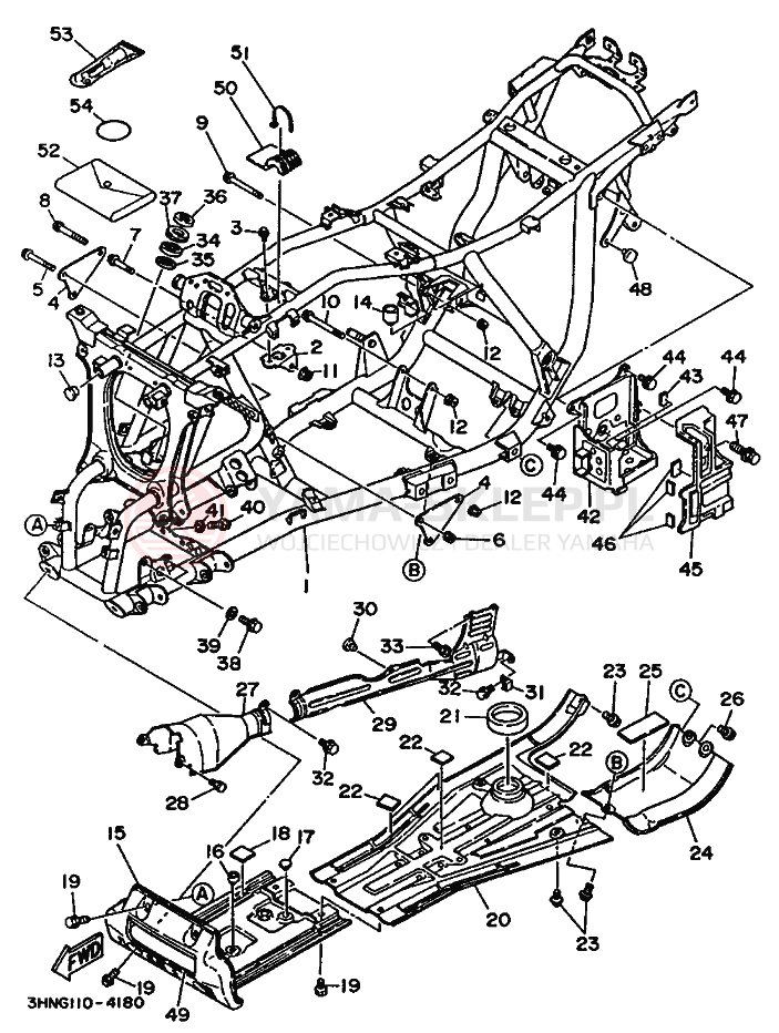 Schemat "rama" do Yamaha BIG BEAR 350