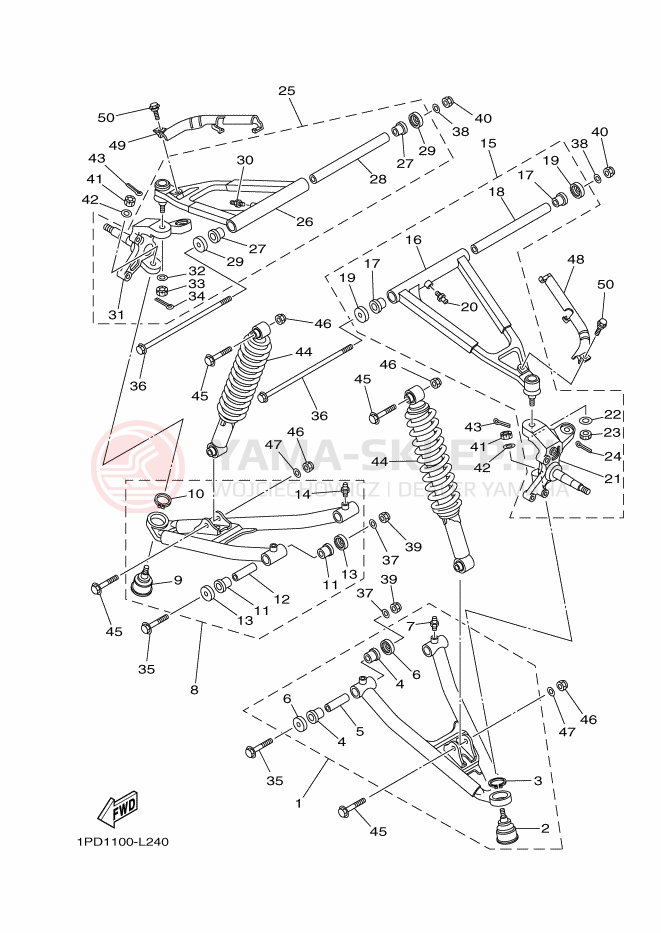 Schemat "Koło przód" do Yamaha YFZ450D