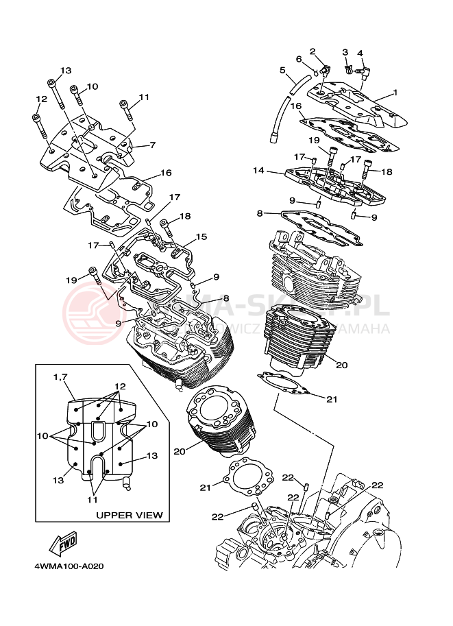 Schemat "cylinder" do Yamaha XV1600A Wild Star