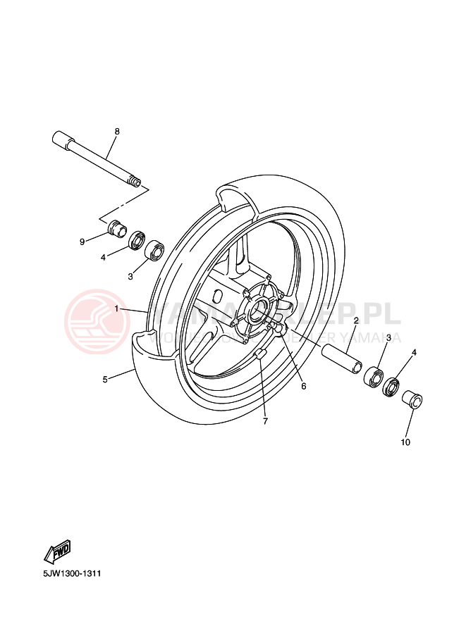 Schemat "Koło przód" do Yamaha FJR1300