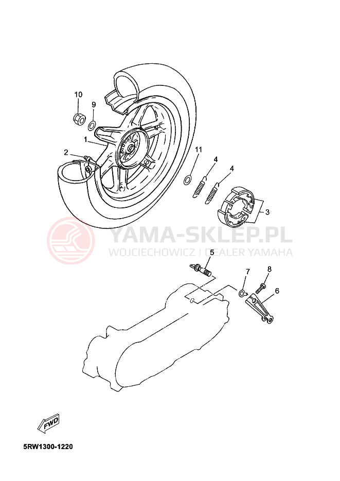Schemat "Koło tył" do Yamaha CS50