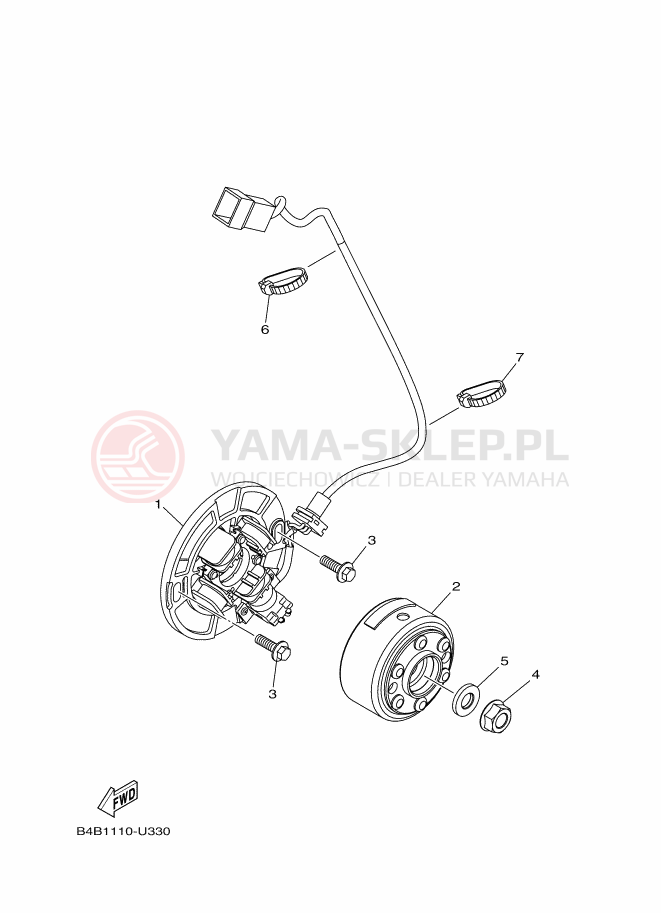 Schemat "prądnica" do Yamaha YZ85