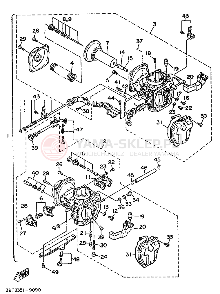 Schemat "Gaźnik" do Yamaha XV535 VIRAGO