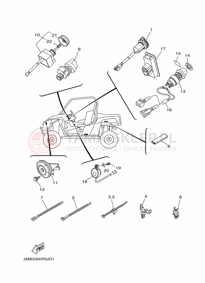 Schemat "układ elektryczny" do Yamaha WOLVERINE R