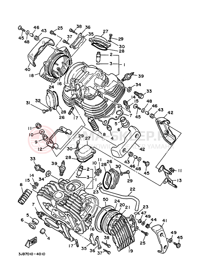 Schemat "głowica" do Yamaha XV400 VIRAGO