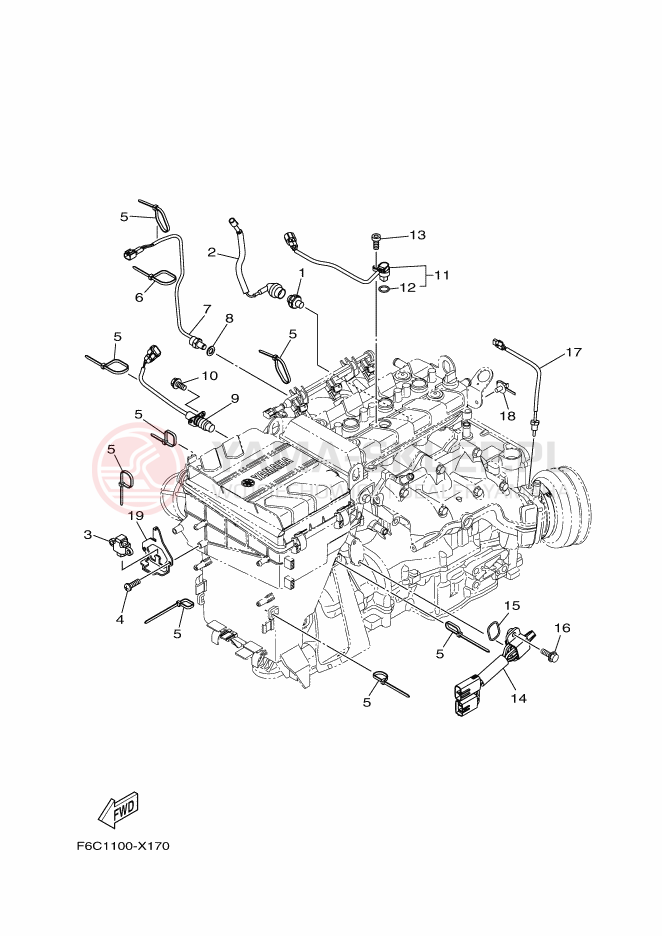 Schemat "układ elektryczny" do Yamaha JB1050-X
