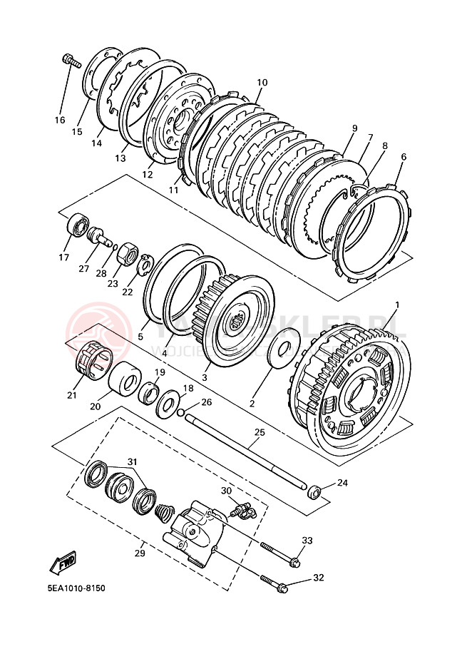 Schemat "sprzęgło" do Yamaha XJR1300SP