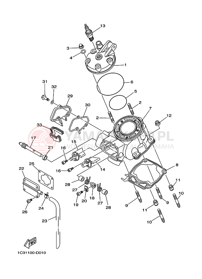 Schemat "głowica" do Yamaha YZ125