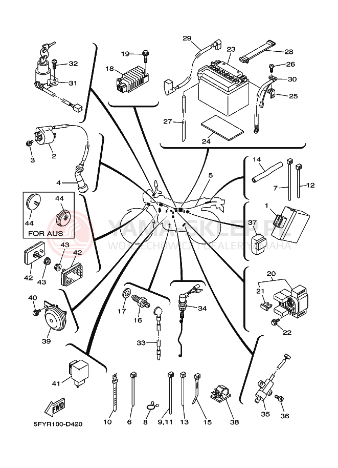 Schemat "układ elektryczny" do Yamaha TW200E TW200T