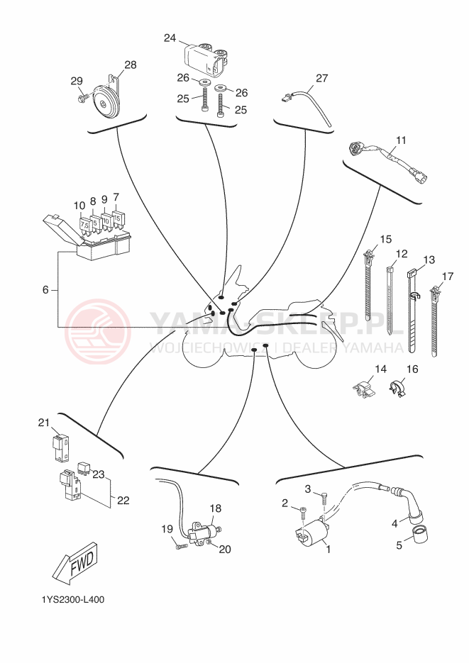 Schemat "układ elektryczny" do Yamaha YP250R