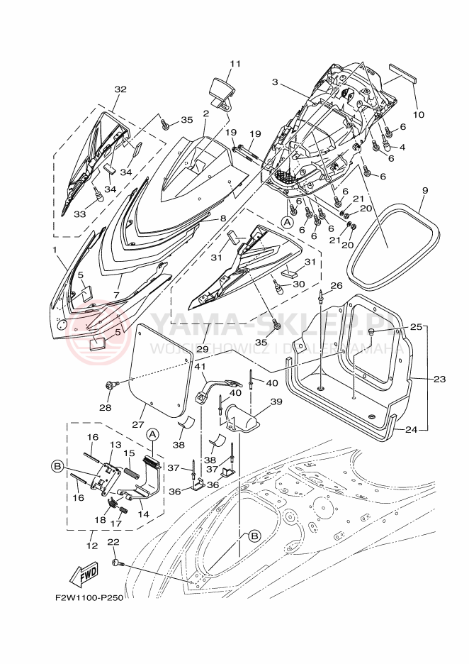 Schemat "ENGINE HATCH" do Yamaha GP1800R SVHO