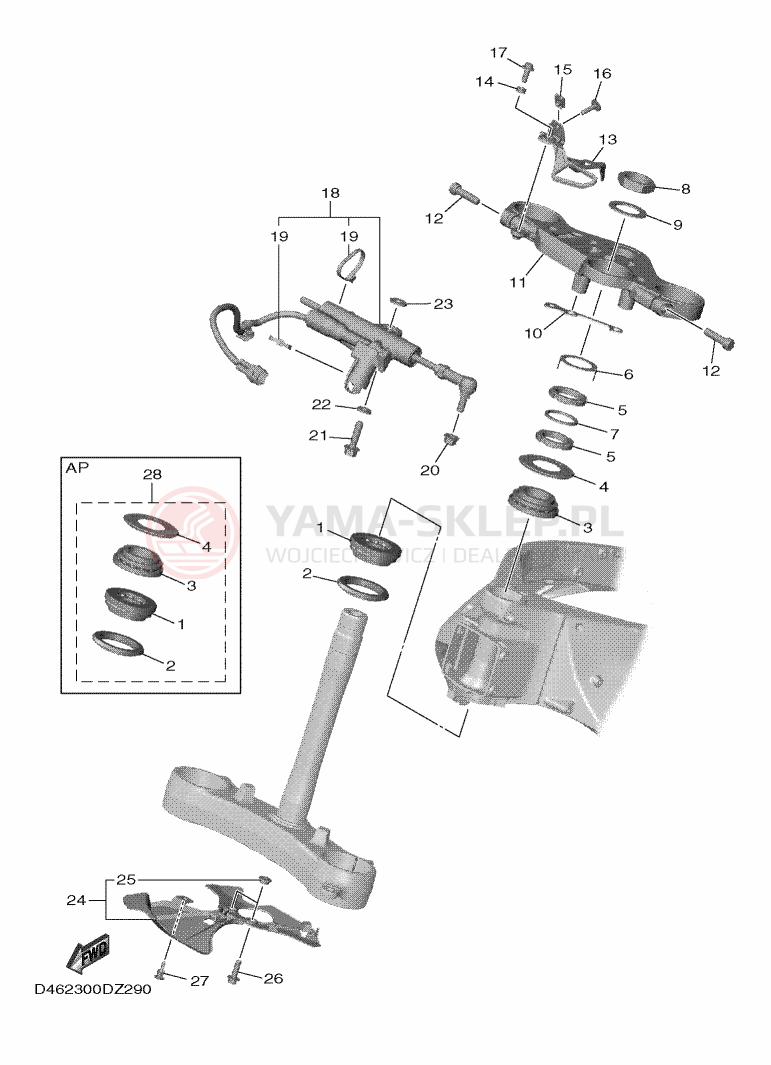 Schemat "Półki zawieszenia" do Yamaha R1M