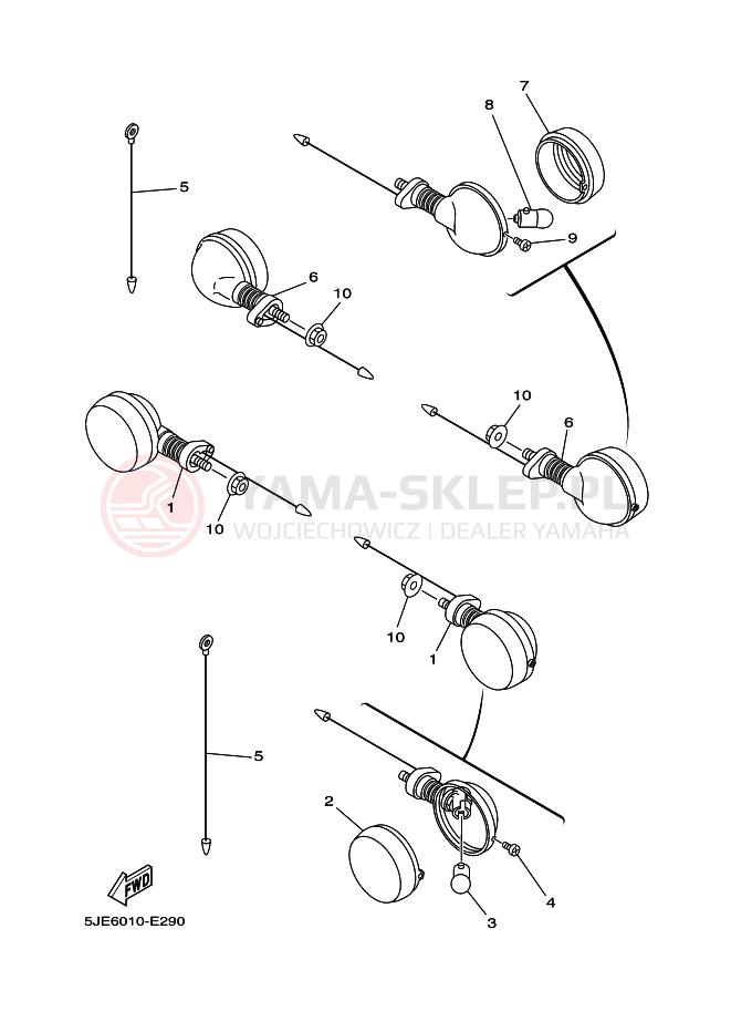 Schemat "kierunkowskazy" do Yamaha YB-1 YB1-4