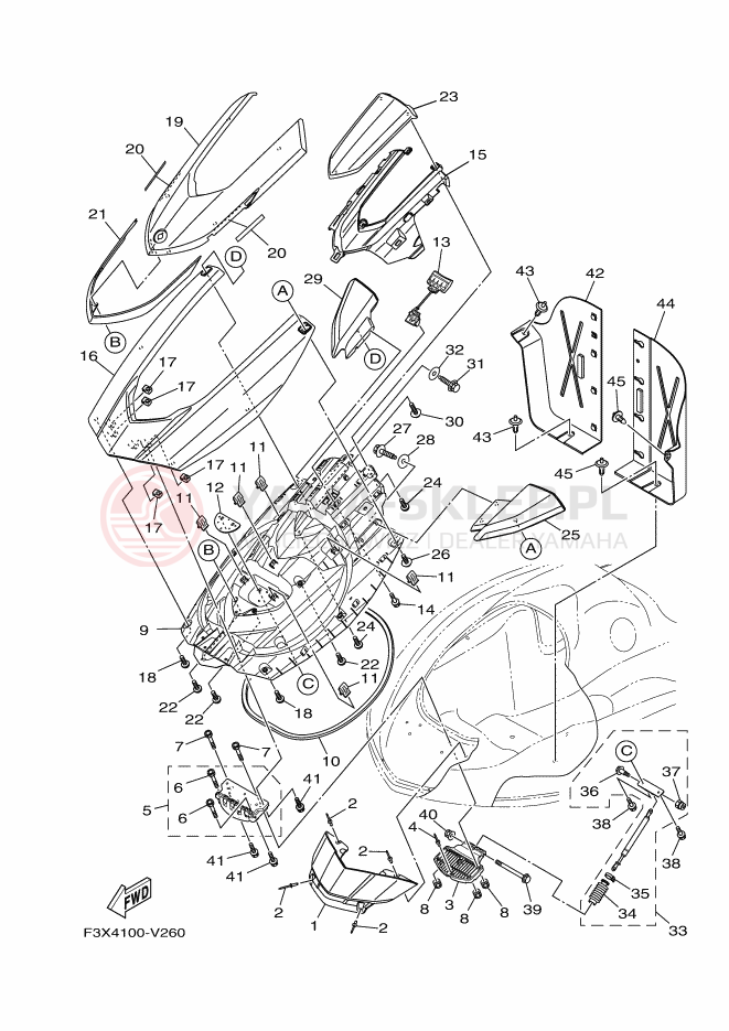 Schemat "ENGINE HATCH" do Yamaha FX LIMTED SVHO
