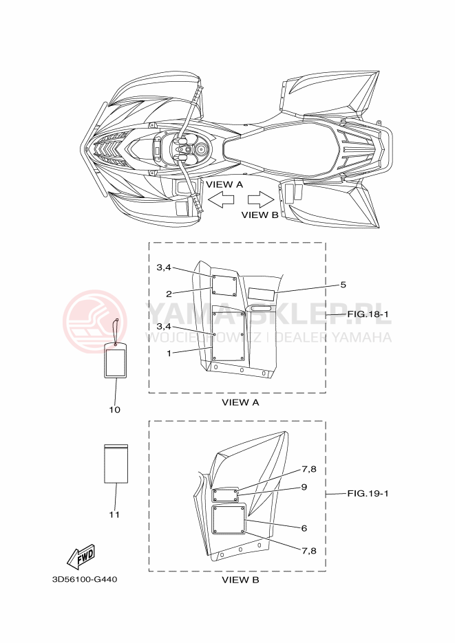 Schemat "naklejki" do Yamaha WOLVERINE 2WD