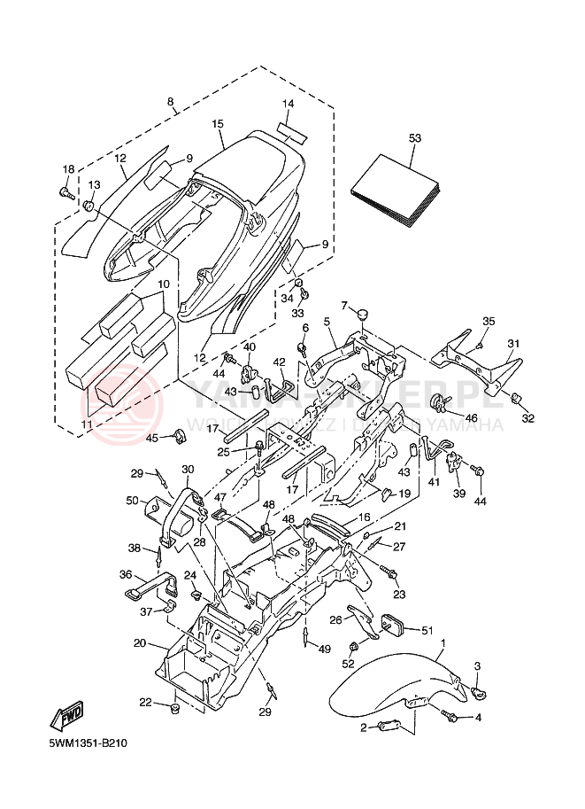 Schemat "błotnik" do Yamaha XJR1300