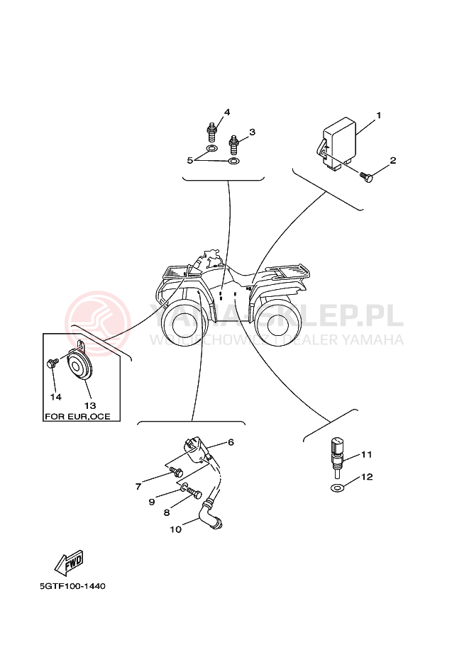 Schemat "układ elektryczny" do Yamaha YFM600FWA