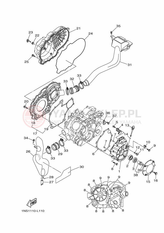 Schemat "Pokrywa silnika" do Yamaha GRIZZLY 350 4WD