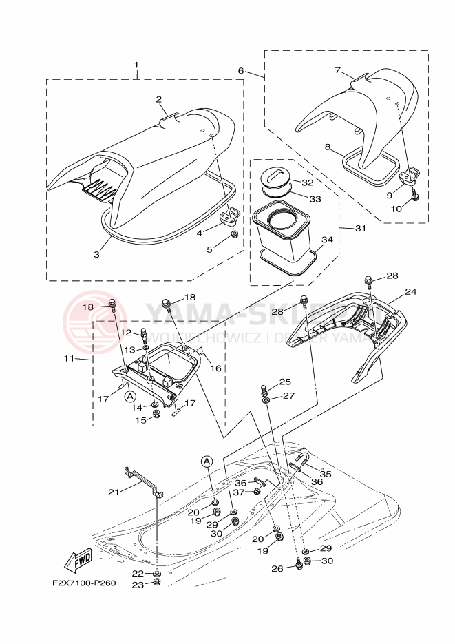 Schemat "Siedzenie i schowek" do Yamaha VX