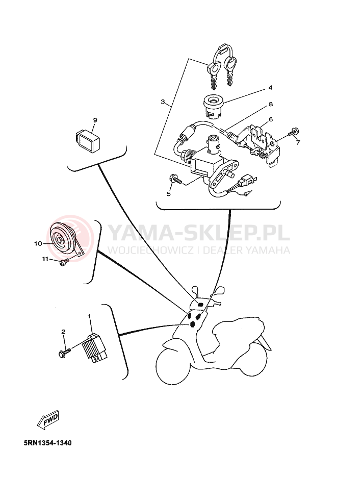 Schemat "układ elektryczny" do Yamaha NEOS