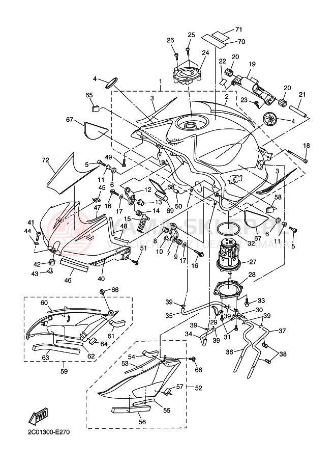 Schemat "zbiornik paliwa" do Yamaha YZF-R6