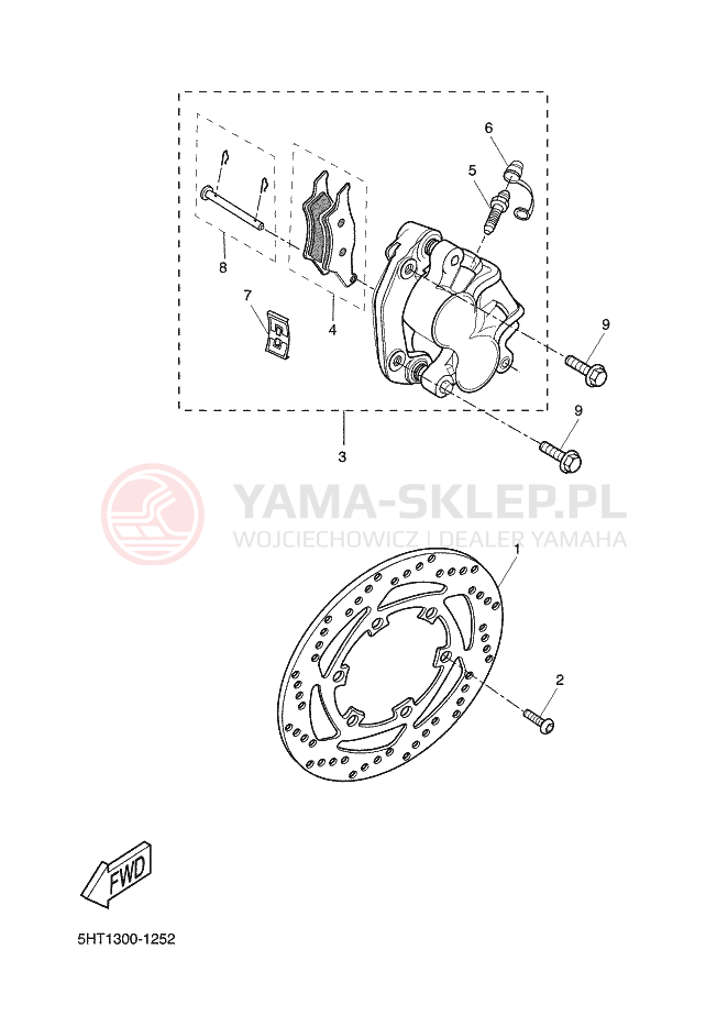 Schemat "Koło przód" do Yamaha THUNDER