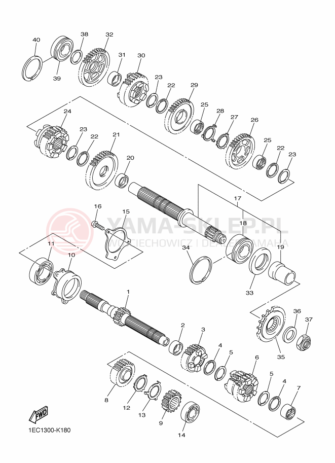 Schemat "Skrzynia biegów " do Yamaha FZ1-SA