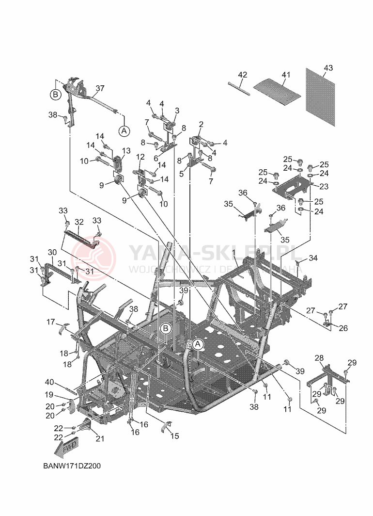 Schemat "rama" do Yamaha WOLVERINE X2 850 SE