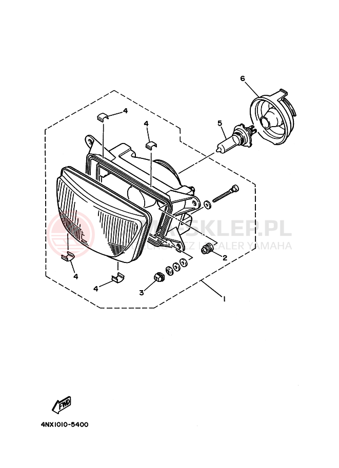 Schemat "Lampa przód" do Yamaha TRX850