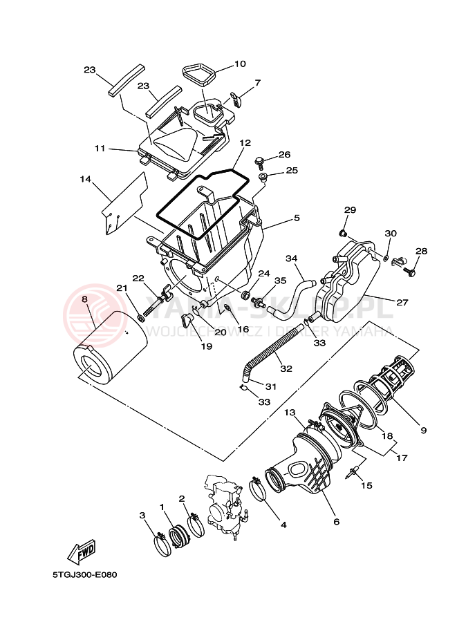 Schemat "Wtrysk paliwa" do Yamaha YFZ450