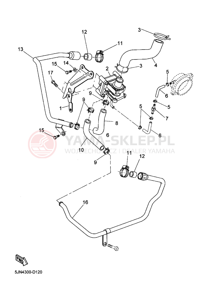 Schemat "System odbioru powietrza" do Yamaha BT1100