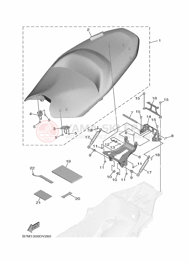 Schemat "siedzenie" do Yamaha TMAX TECH MAX