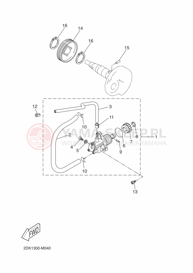 Schemat "Pompa olejowa" do Yamaha YN50E