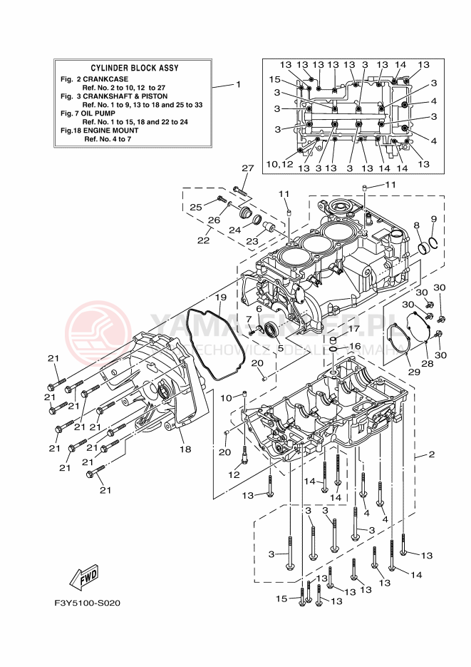 Schemat "Obudowa silnika" do Yamaha EX