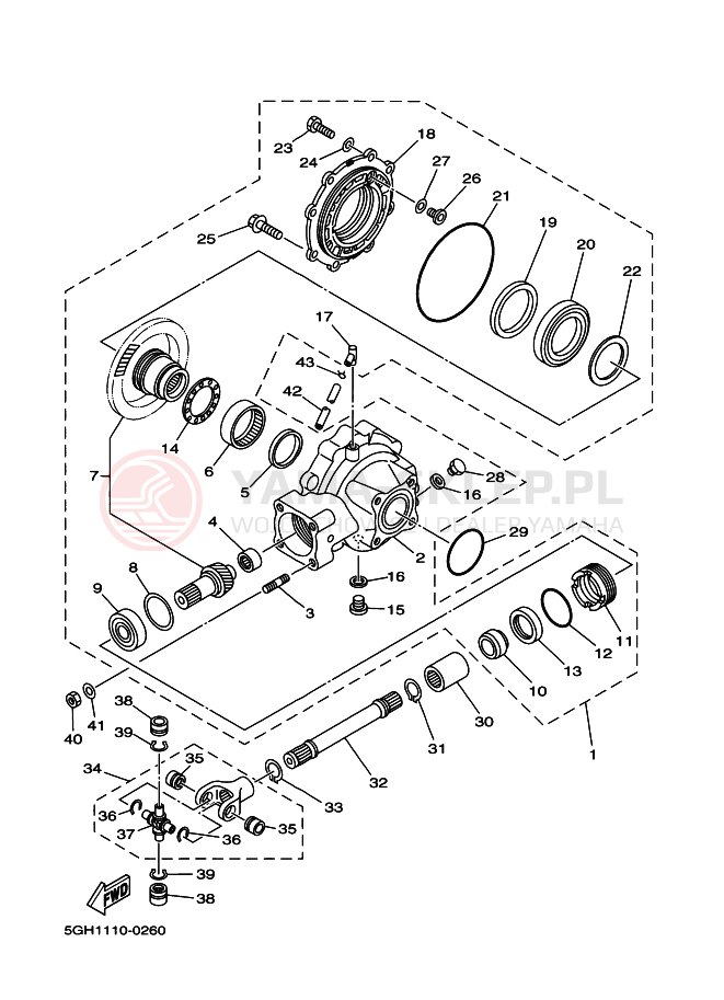 Schemat "WAŁ NAPĘDOWY" do Yamaha YFM400FA