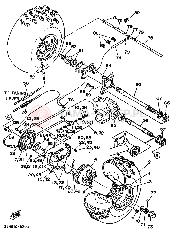 Schemat "Koło tył" do Yamaha PRO HAULER