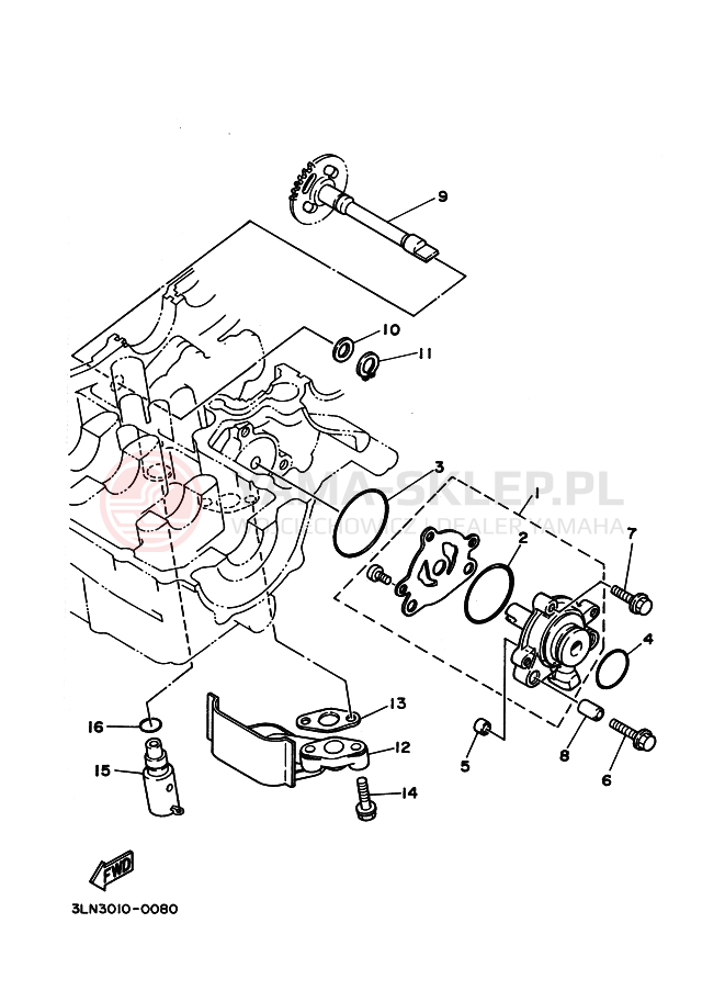 Schemat "Pompa olejowa" do Yamaha FZR250R
