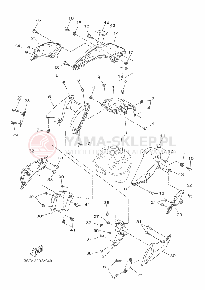 Schemat "zbiornik paliwa" do Yamaha MT125