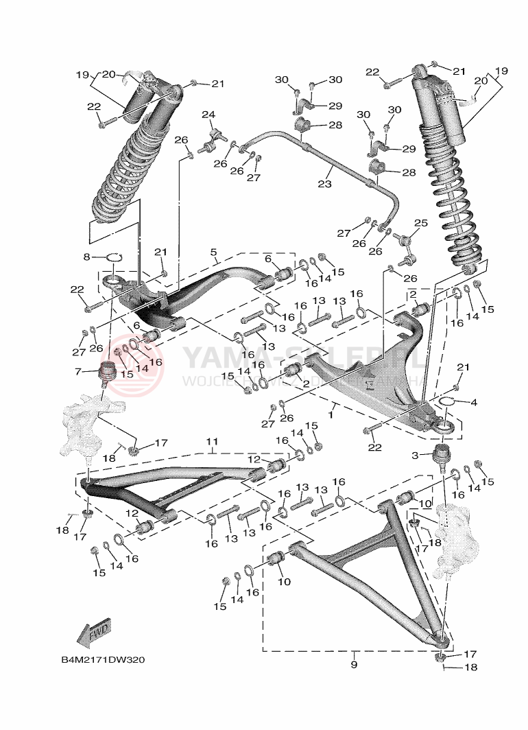 Schemat "Koło przód" do Yamaha WOLVERINE RMAX2 EPS