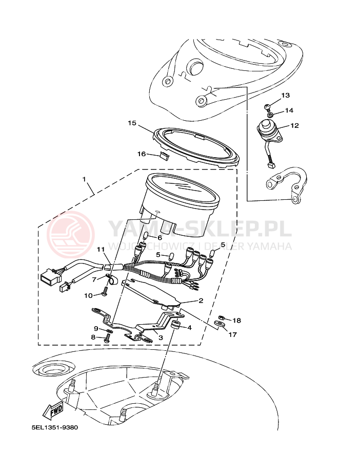 Schemat "licznik" do Yamaha XVS1100 XVS11RC V STAR 1100