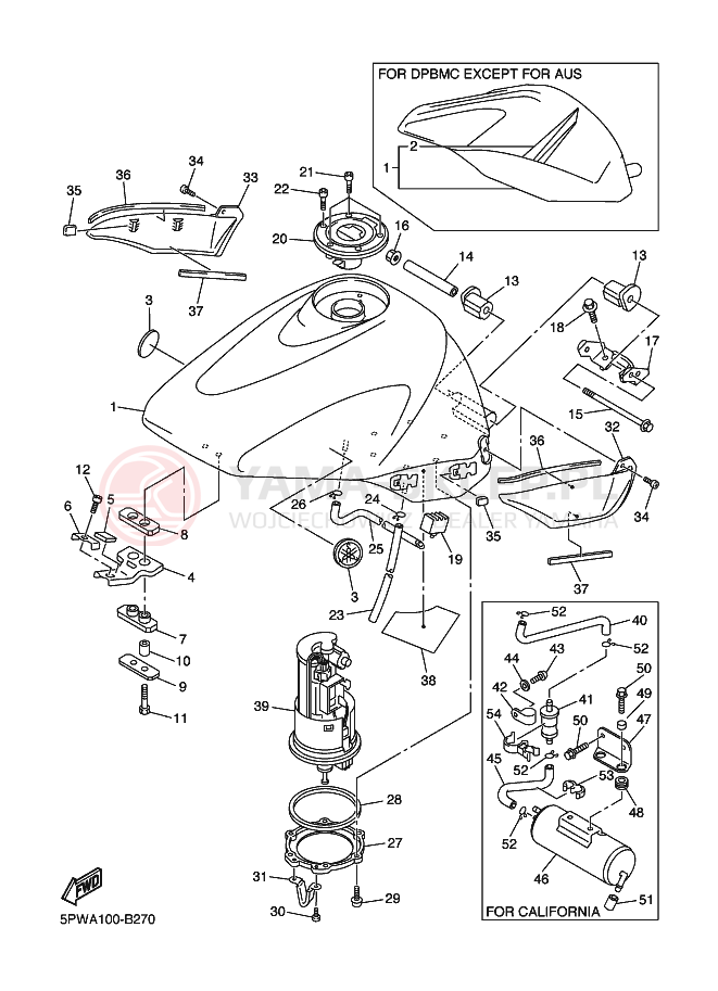 Schemat "zbiornik paliwa" do Yamaha YZF-R1 YZF-R1R R1