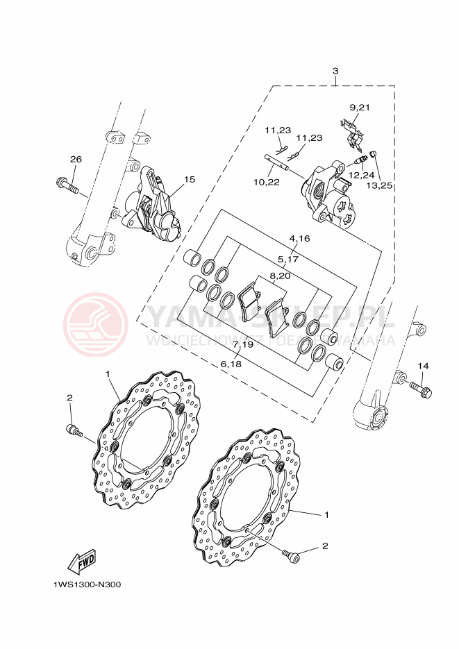 Schemat "Koło przód" do Yamaha MT-07