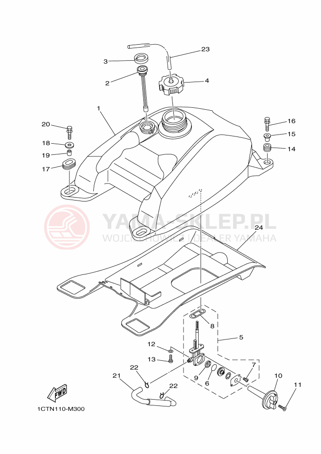 Schemat "zbiornik paliwa" do Yamaha YFM450FWAD