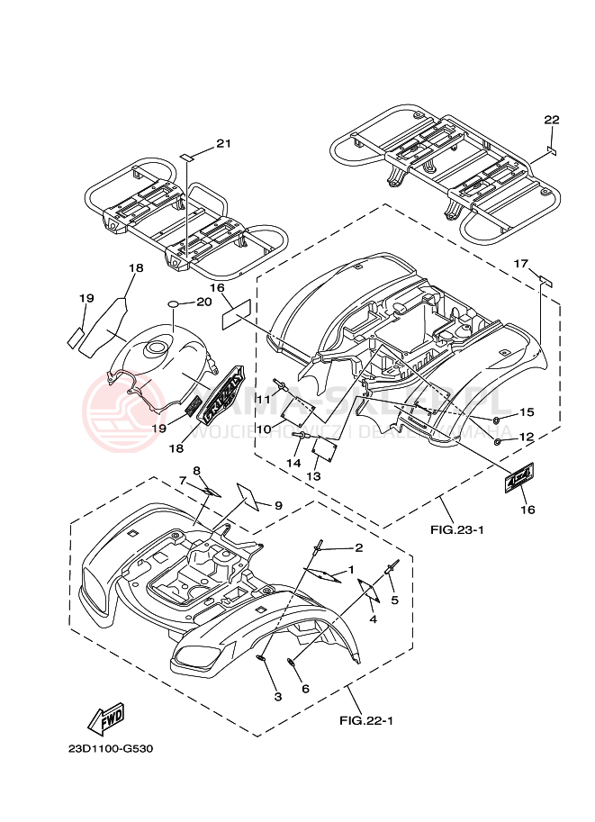 Schemat "naklejki" do Yamaha GRIZZLY